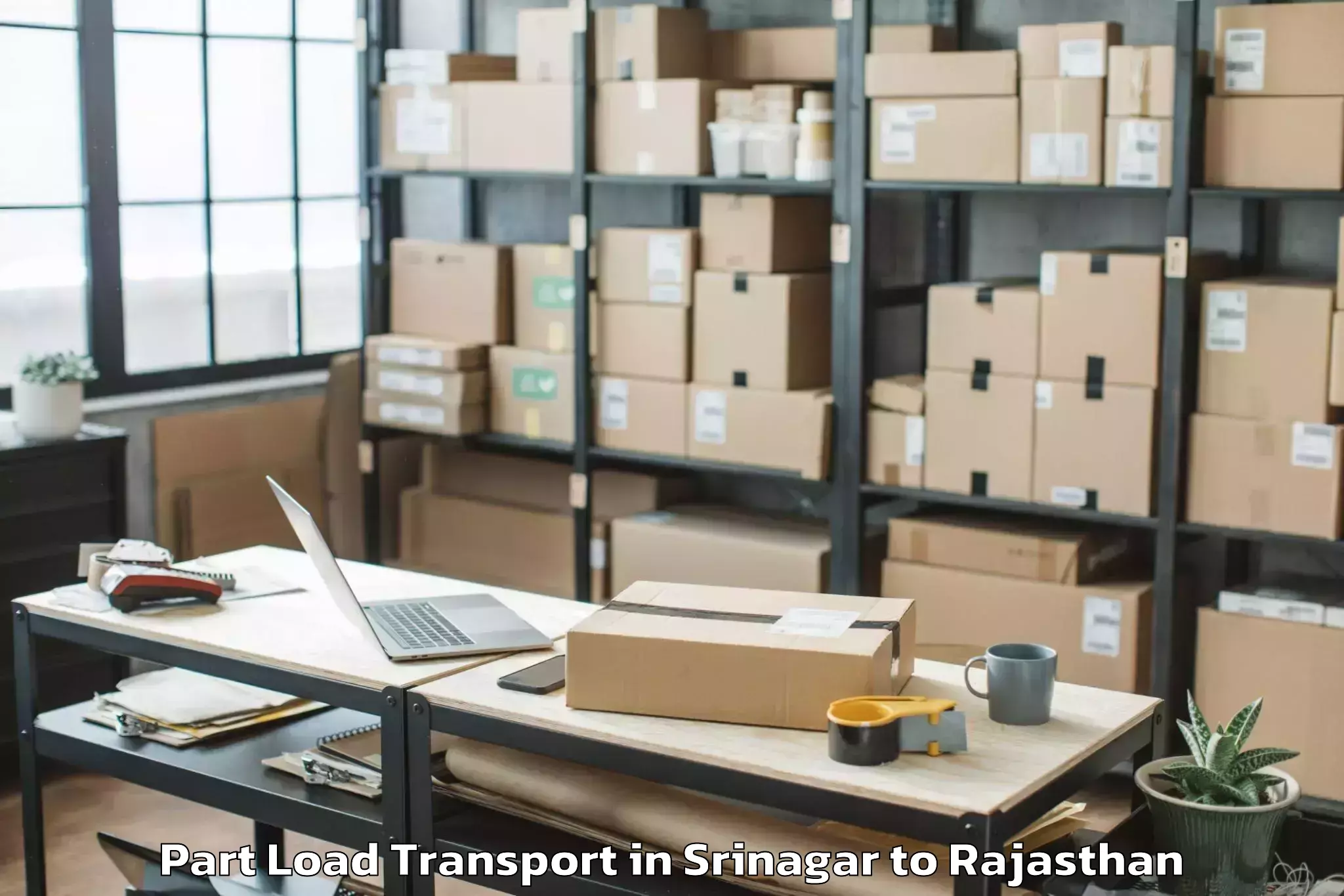 Book Srinagar to Sanchor Part Load Transport Online